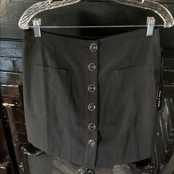 Doe & Rae Midnight Button-Down Mini Skirt - Picture 2 of 7